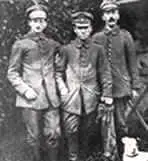 Photograph of Hitler in army uniform with 2 comrades